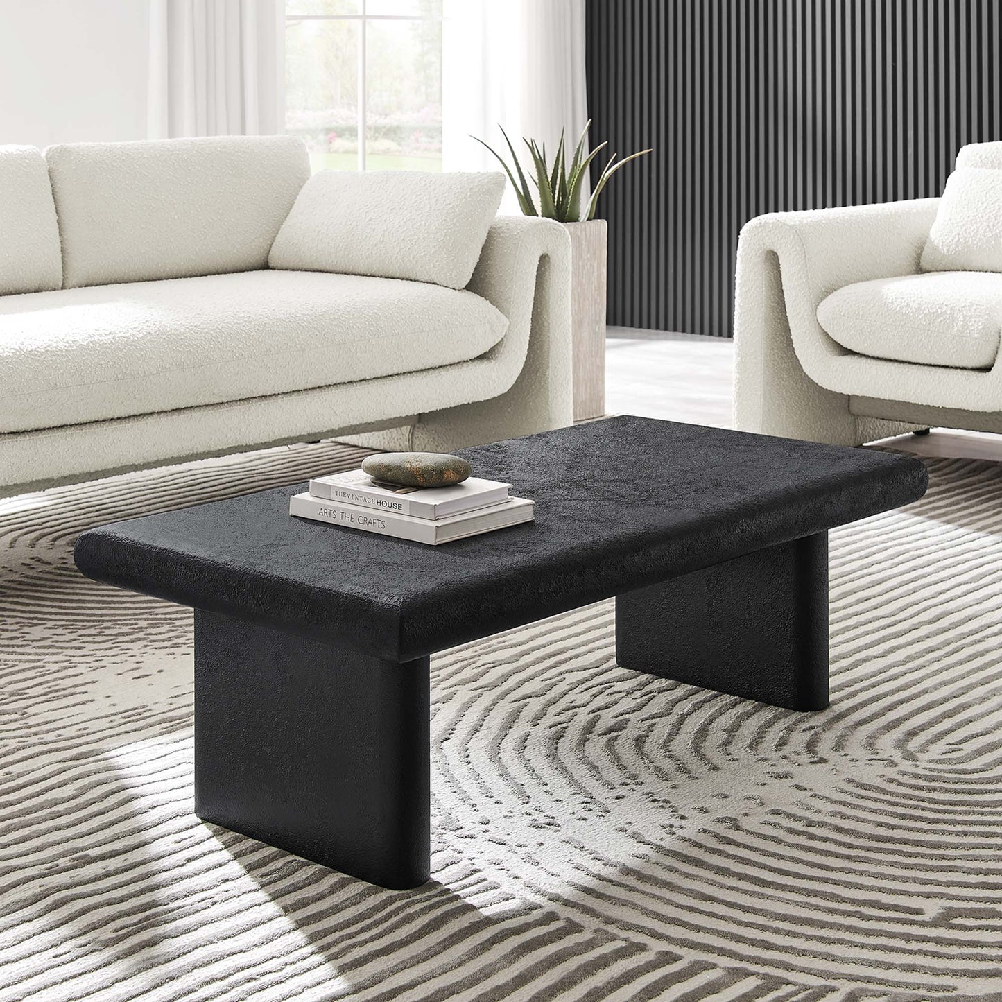 Pistoiese 46 in. Mango Wood Coffee Table - Black