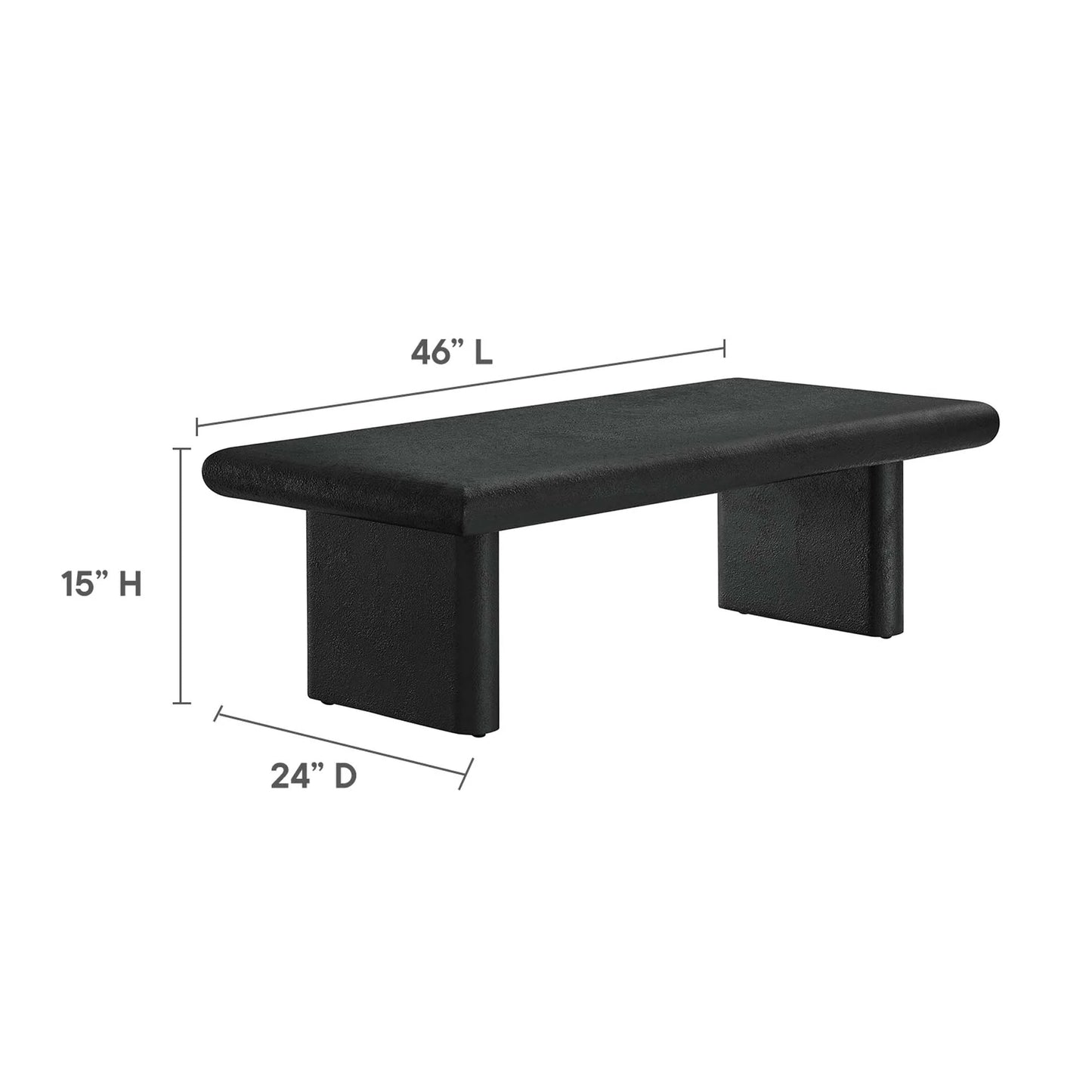 Pistoiese 46 in. Mango Wood Coffee Table - Black