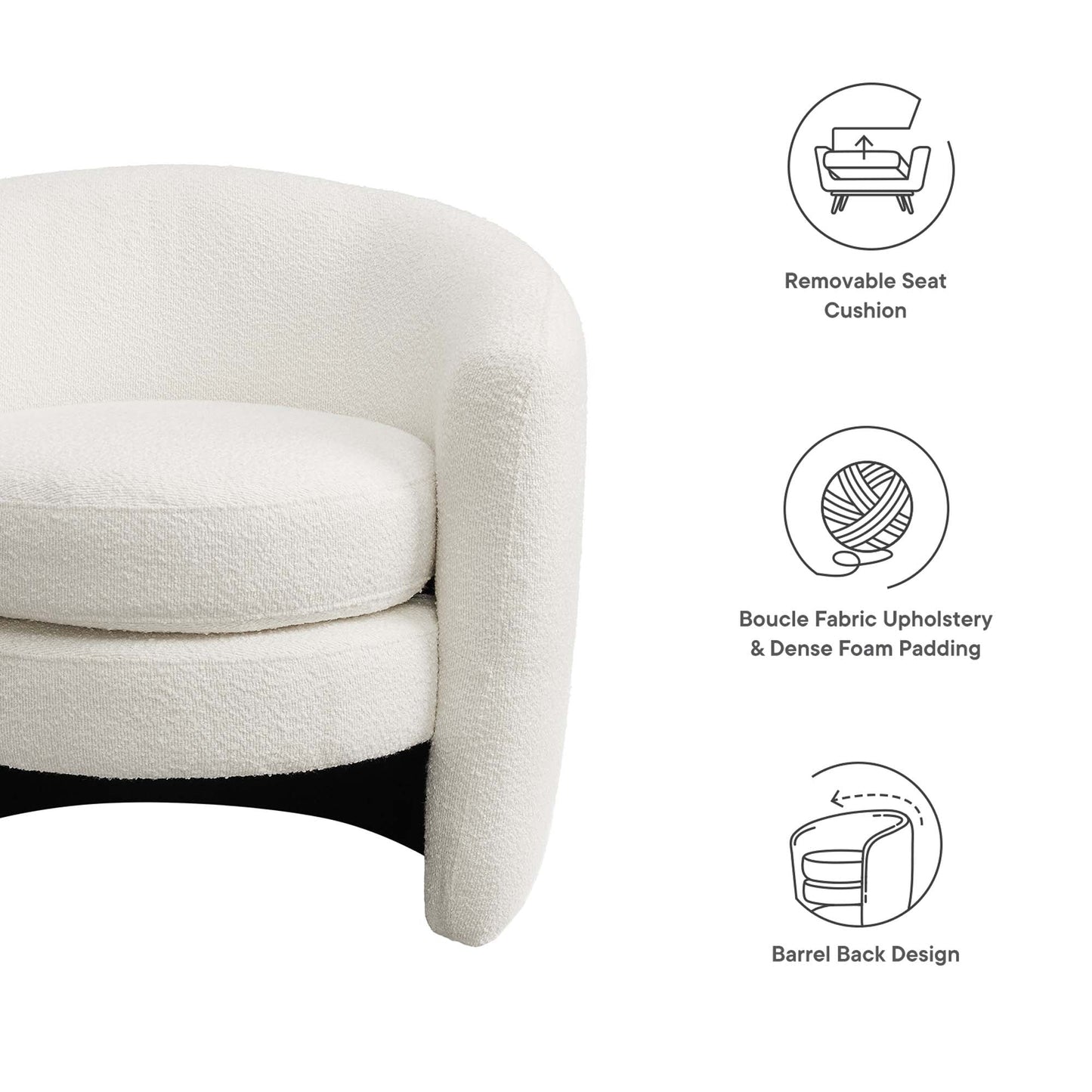 Biserno Boucle Upholstered Accent Chair