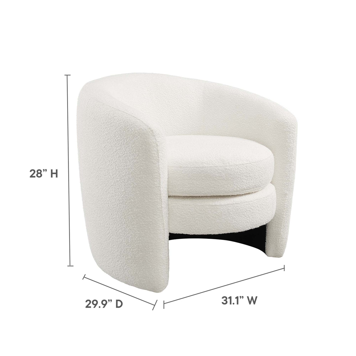 Biserno Boucle Upholstered Accent Chair