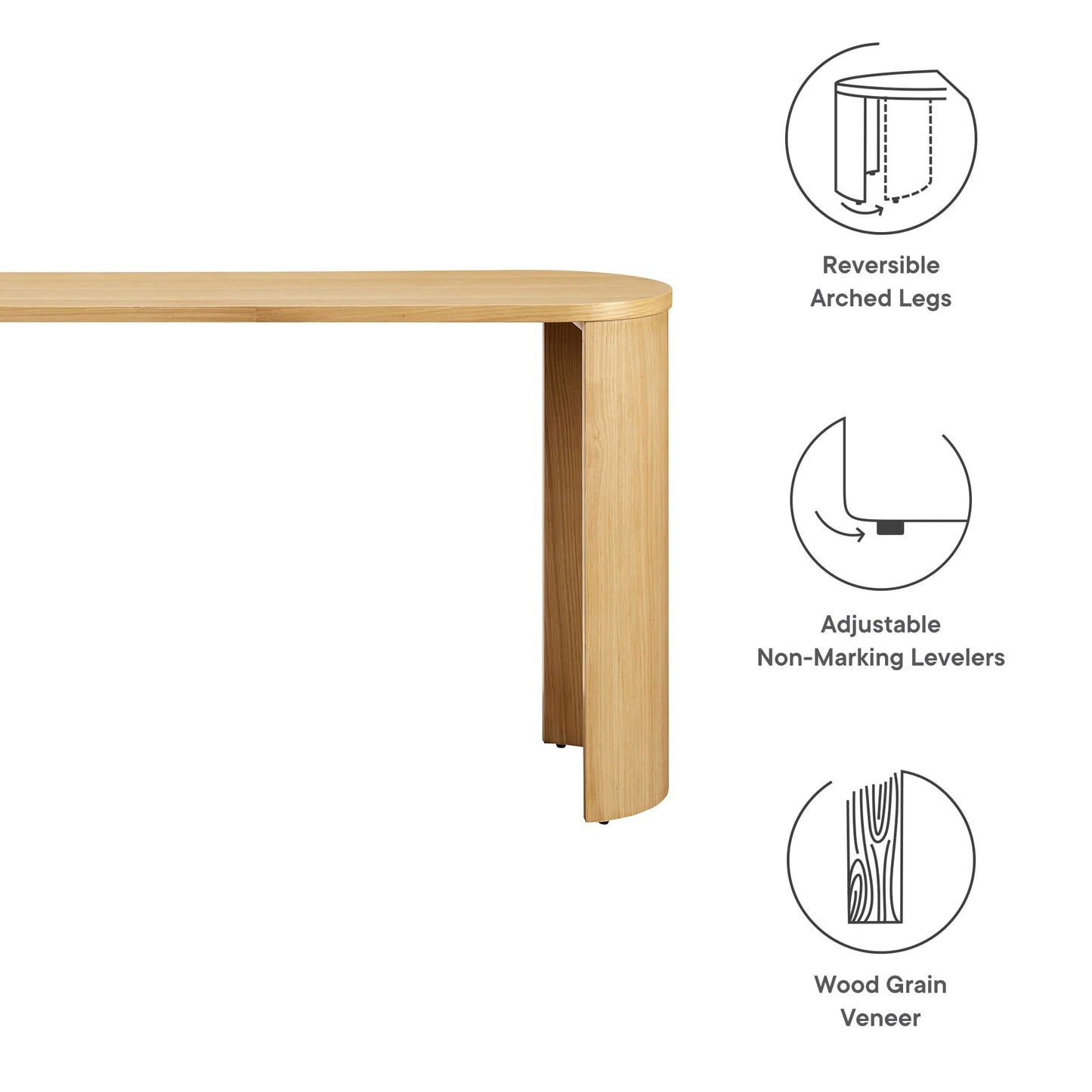 Rigolato 60 in. Reversible Legs Console Table