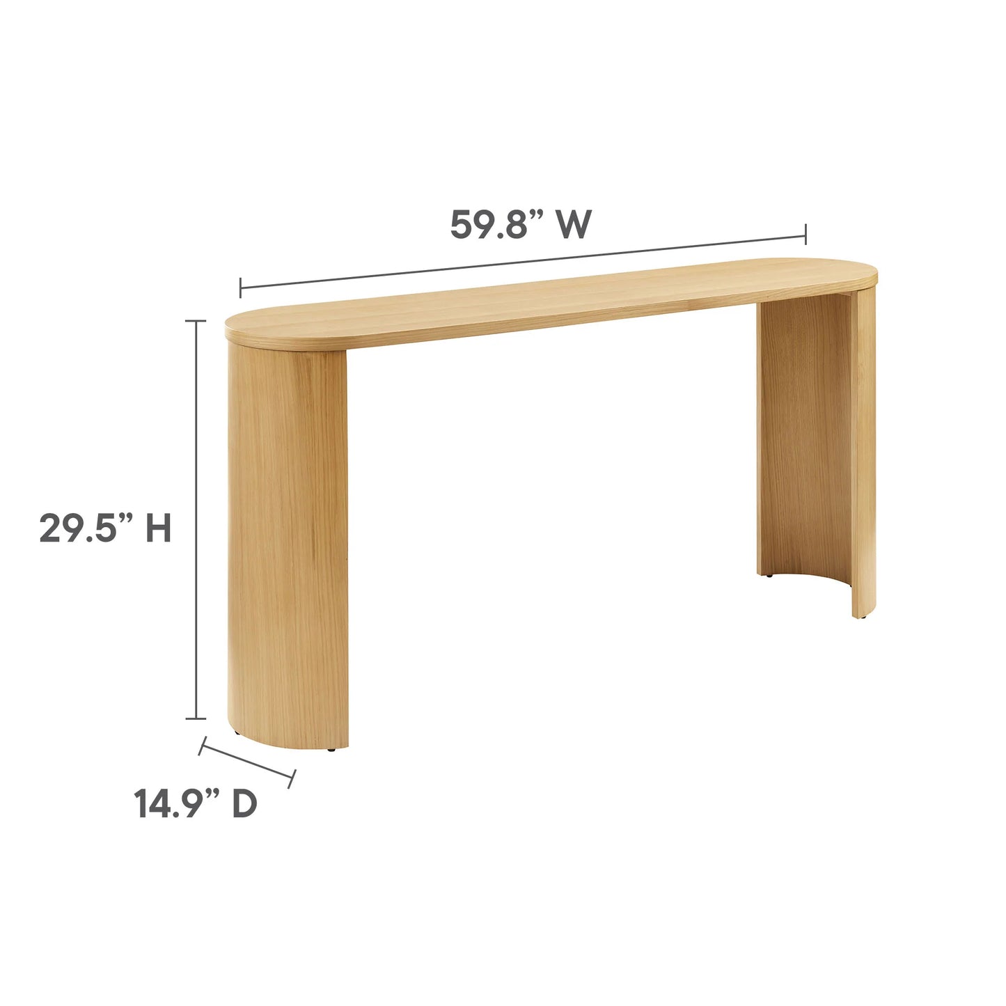 Rigolato 60 in. Reversible Legs Console Table