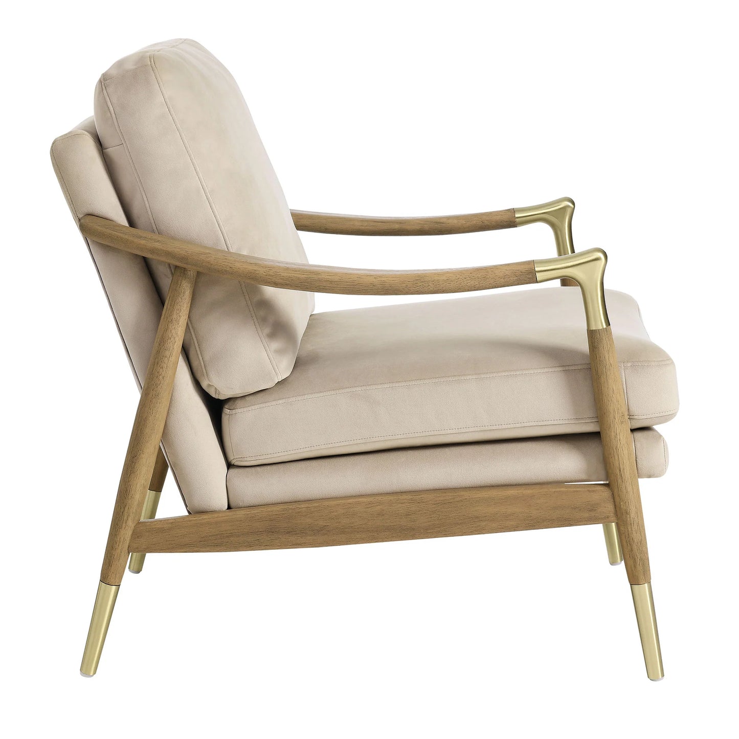 Savona Velvet Accent Chair - Almond Wanut