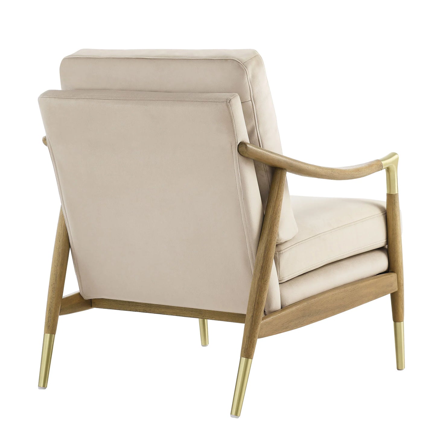 Savona Velvet Accent Chair - Almond Wanut
