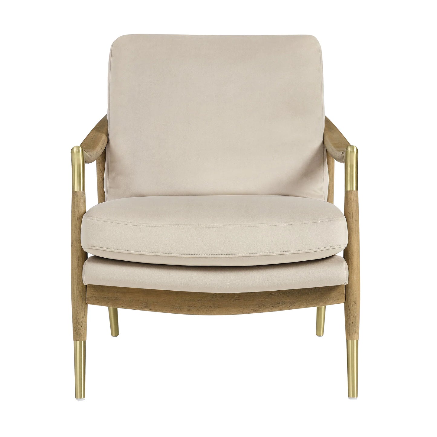 Savona Velvet Accent Chair - Almond Wanut