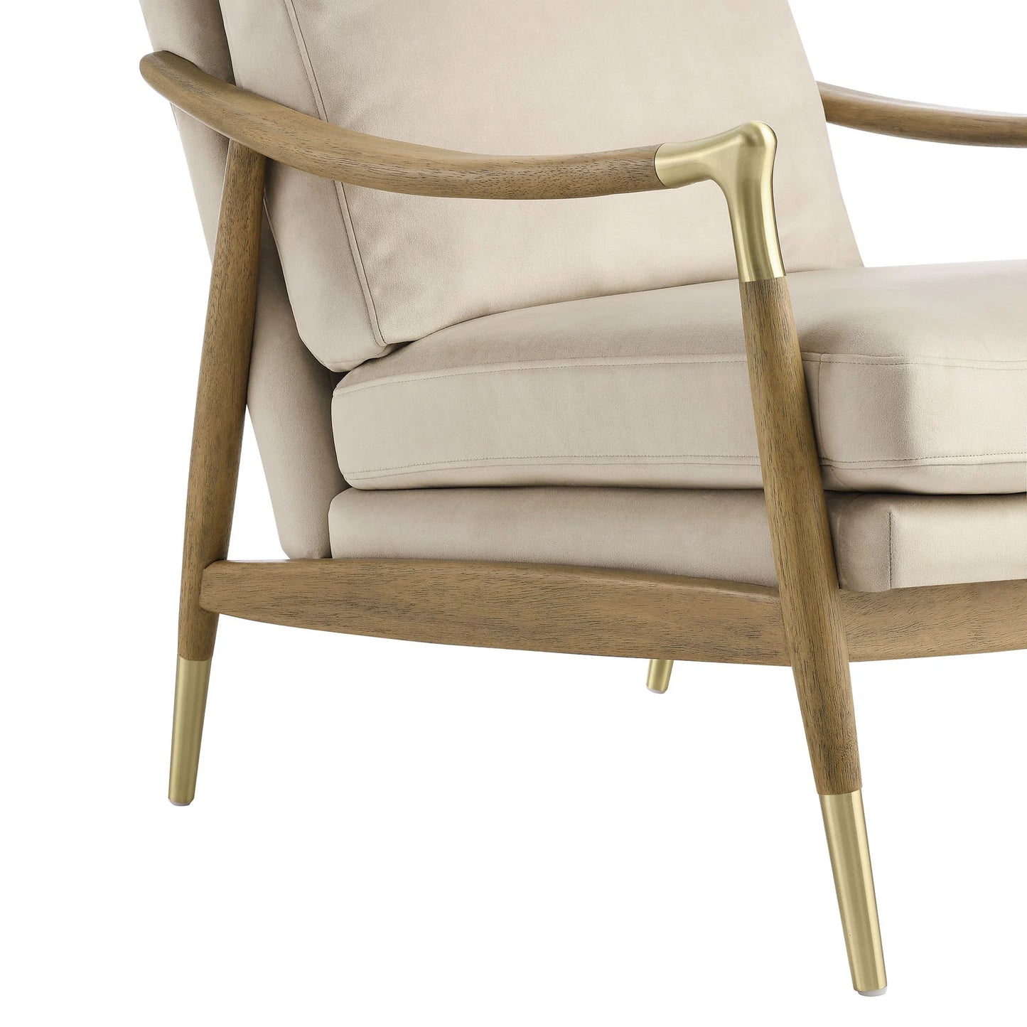 Savona Velvet Accent Chair - Almond Wanut