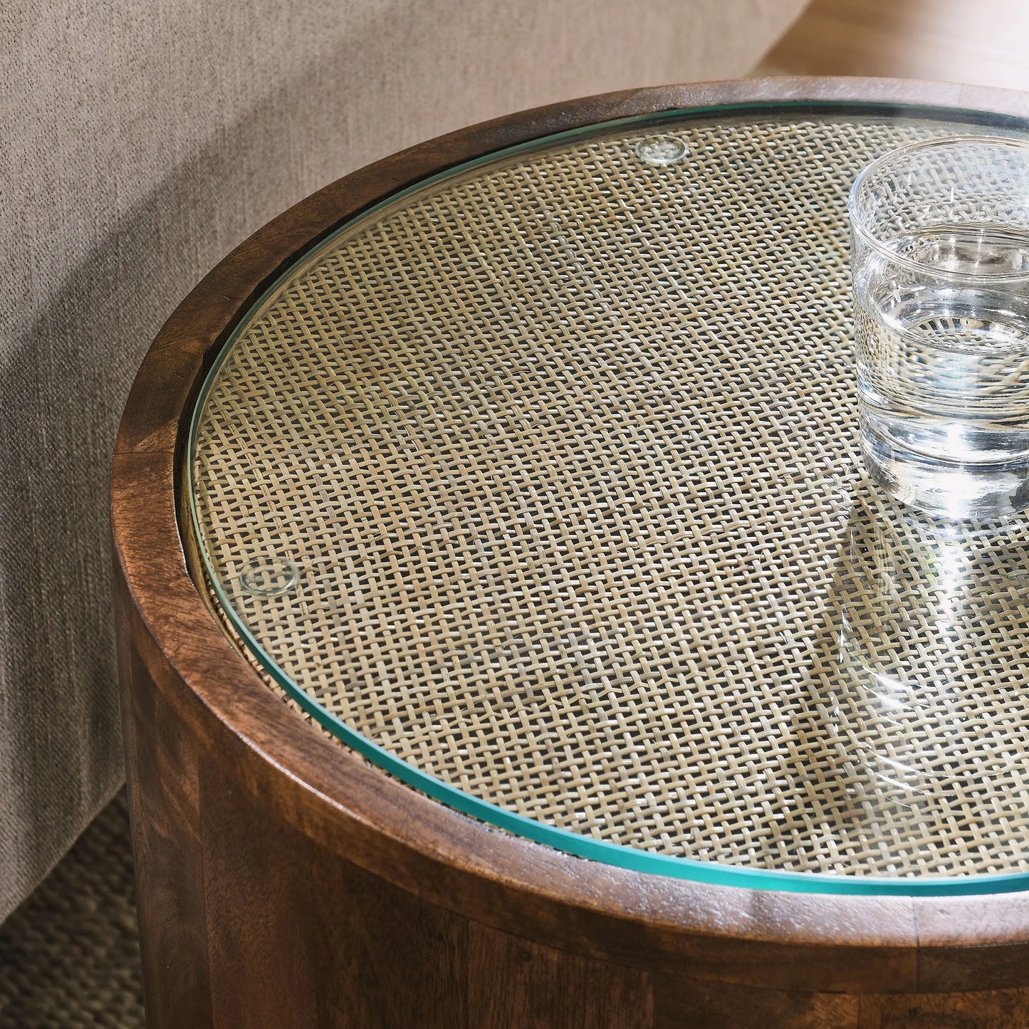 Rotondi 18 in. Round Wood Accent Table