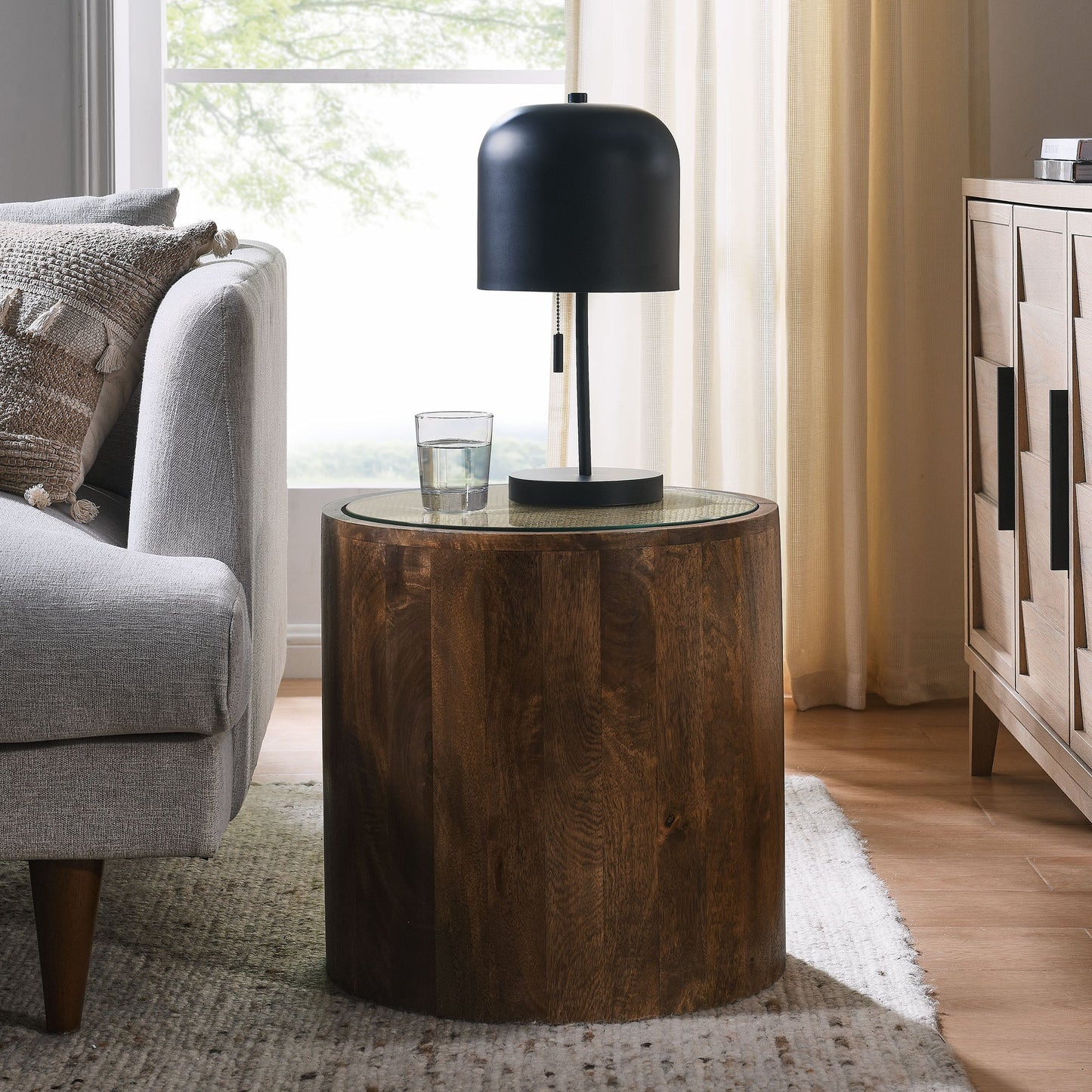 Rotondi 18 in. Round Wood Accent Table