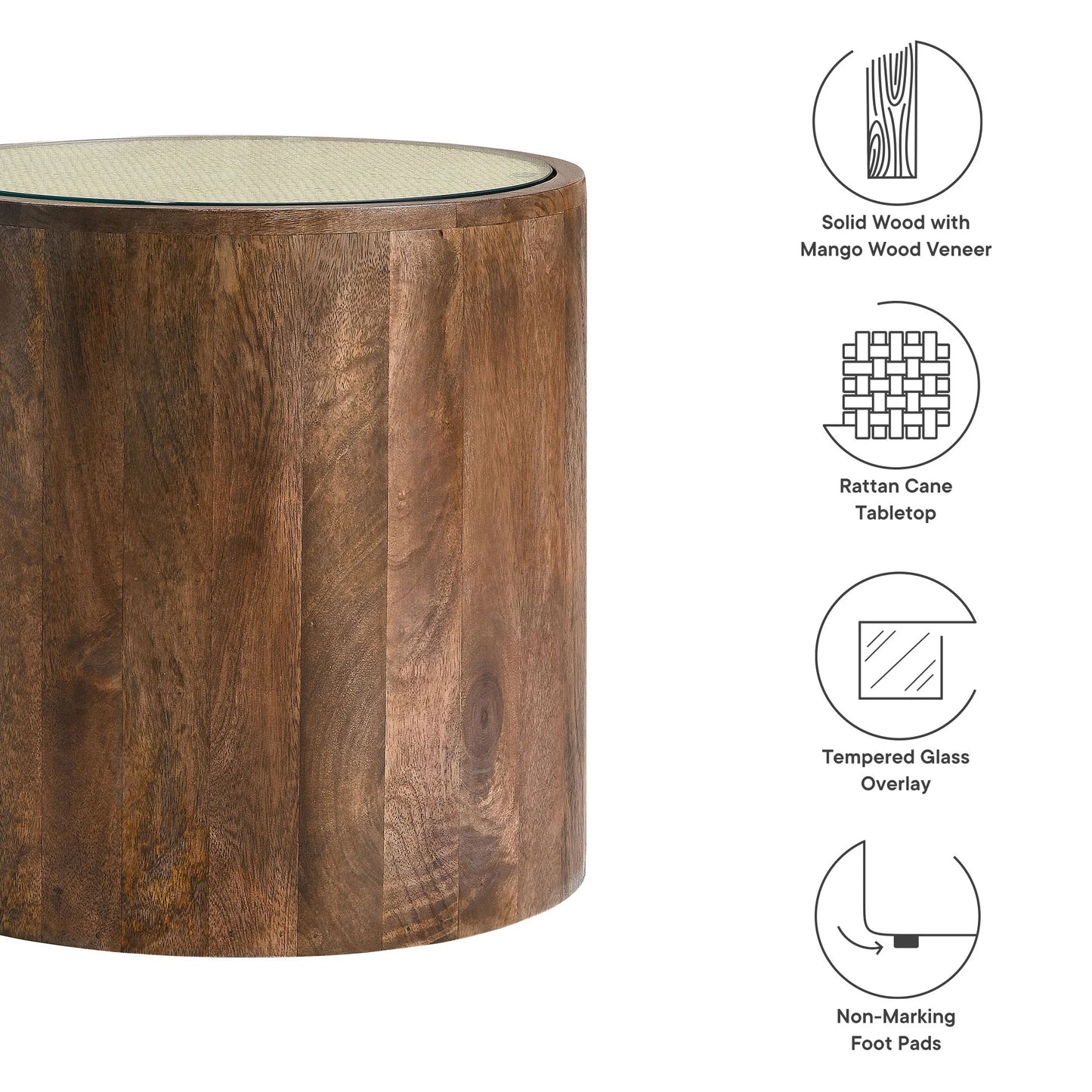 Rotondi 18 in. Round Wood Accent Table