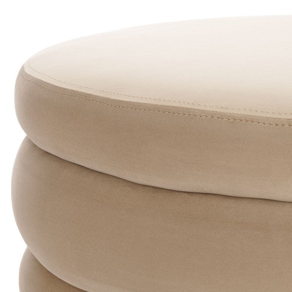 Nocera Layered Velvet Ottoman