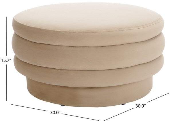 Nocera Layered Velvet Ottoman