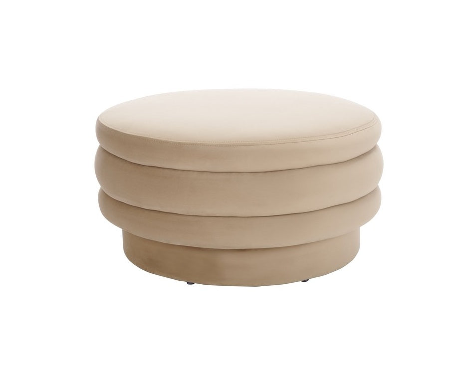 Nocera Layered Velvet Ottoman