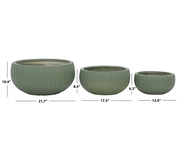Cimone Fiber Clay Outdoor Planter - Set of 3