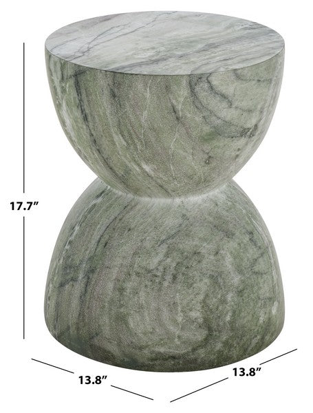Monterone 18 in. Green Marble Accent Table