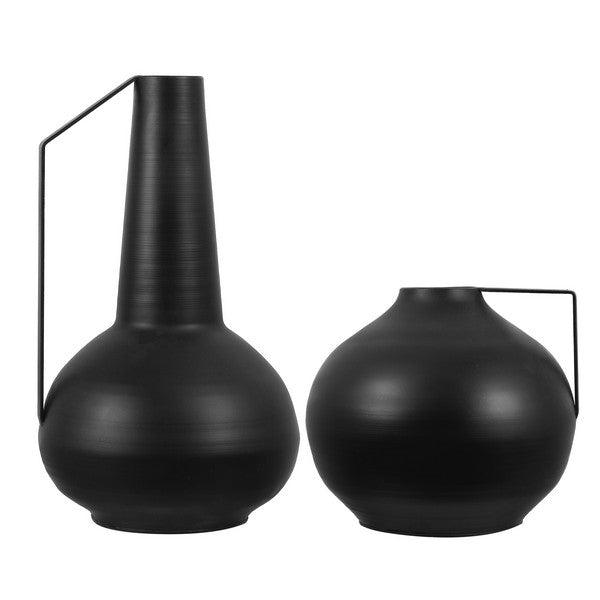 Bolzano Black Iron Vase - Set of 2