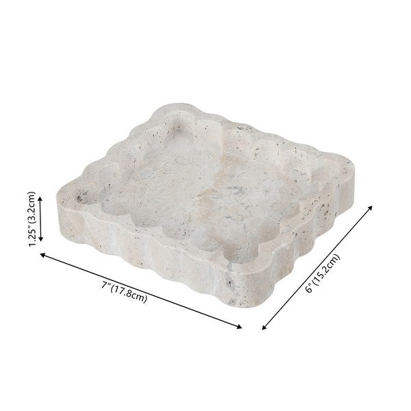 Pietra Scalloped Edges Marble Tray