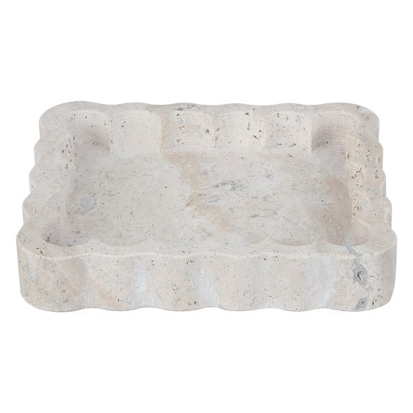 Pietra Scalloped Edges Marble Tray