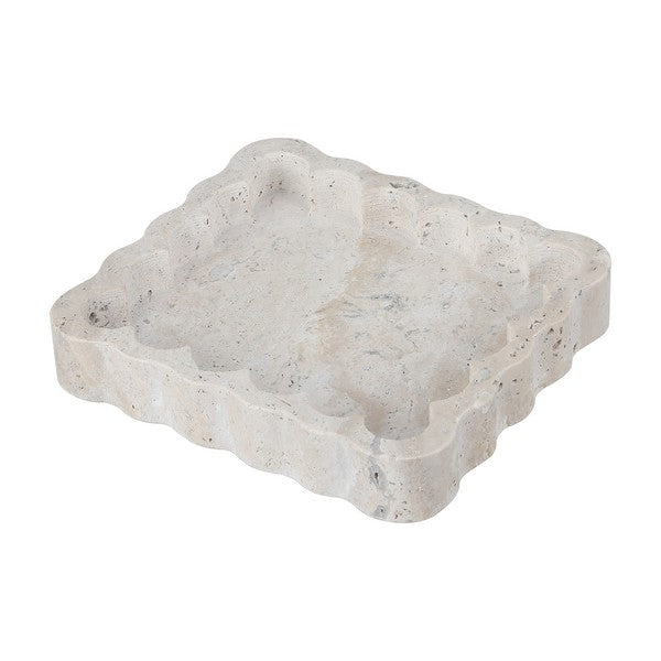 Pietra Scalloped Edges Marble Tray