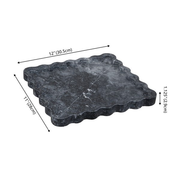 Povo Scalloped Edges Marble Tray