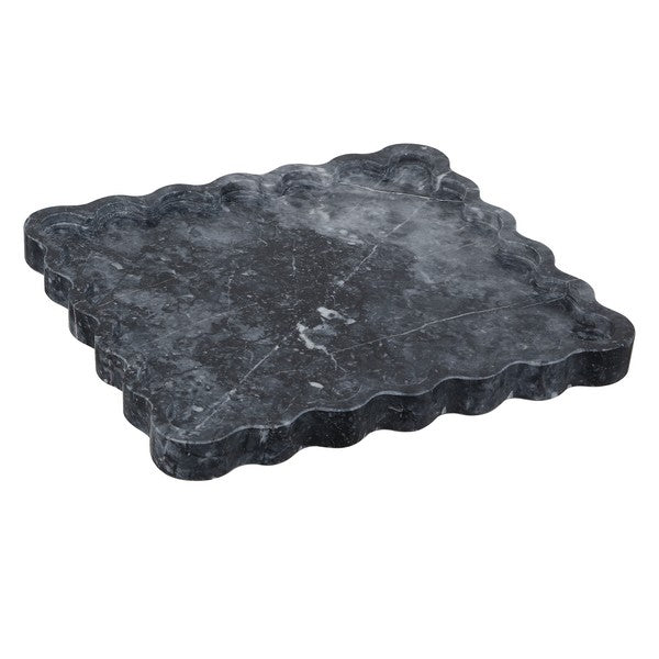 Povo Scalloped Edges Marble Tray