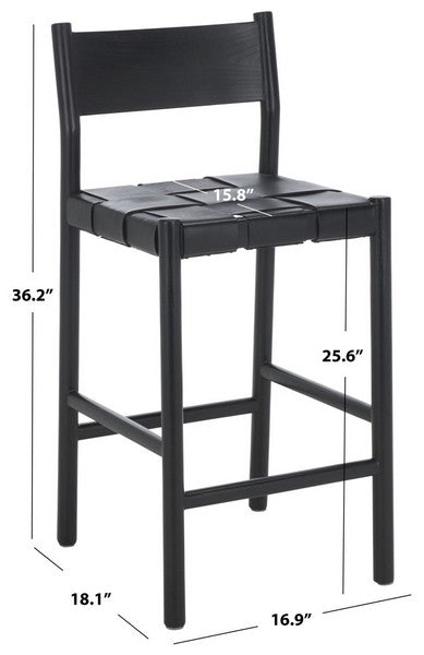 Mameli Woven Leather Counter Stool