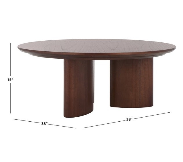 Borsano 38 in. Rubber Wood Coffee Table