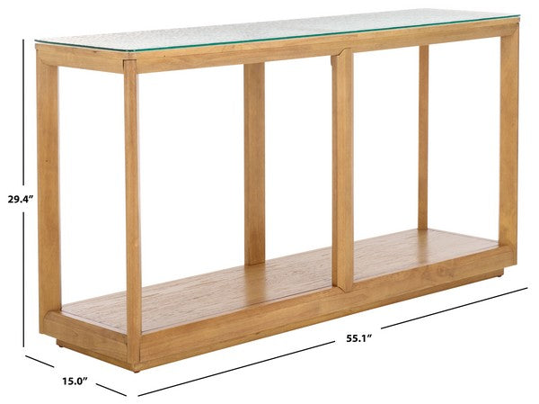 Osidda 55 in. Solid Rubber Wood Console Table - Natural