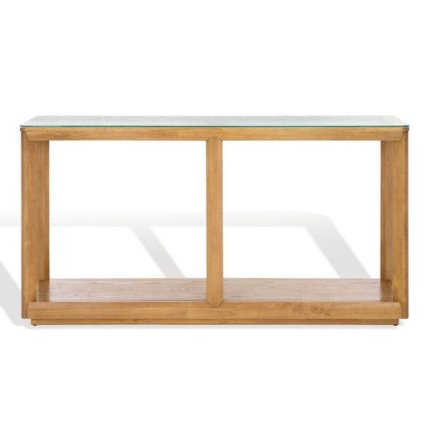 Osidda 55 in. Solid Rubber Wood Console Table - Natural