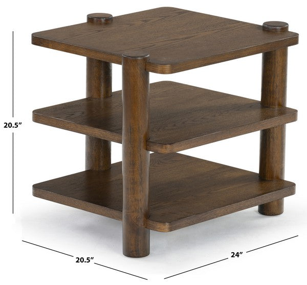 Gragnano 24 in. Wood Accent Tables - Medium Oak