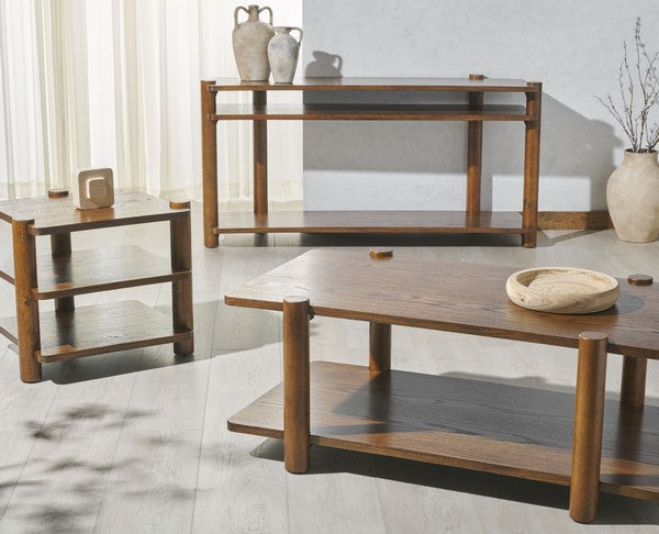 Gragnano 24 in. Wood Accent Tables - Medium Oak