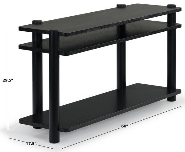 Orsano 60 in. Solid Rubberwood Console Table - Black