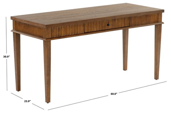 Spoleto 60 in. Rubber Wood Desk - Medium Oak