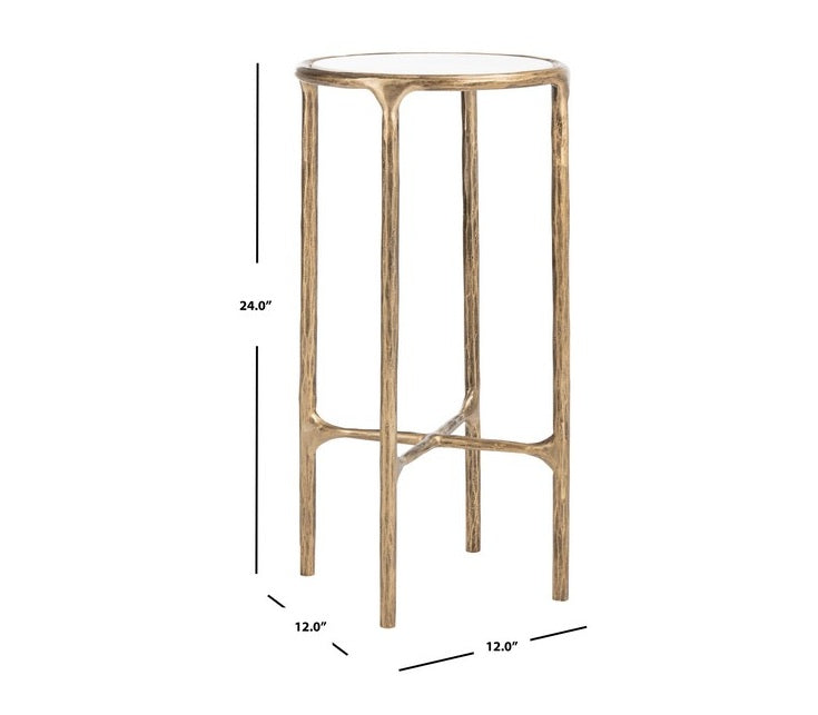 Sciliar 24 in. White Marble Top Accent Table