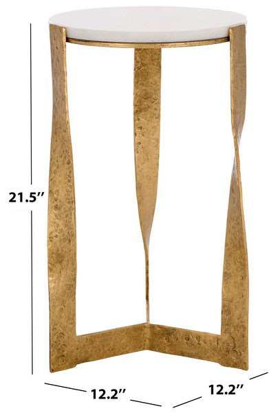 Cannole 22 in. Marble Top Accent Table