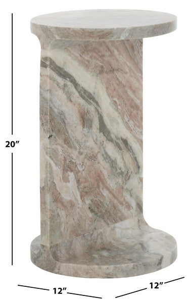 Guantai 20 in. Marble Accent Table