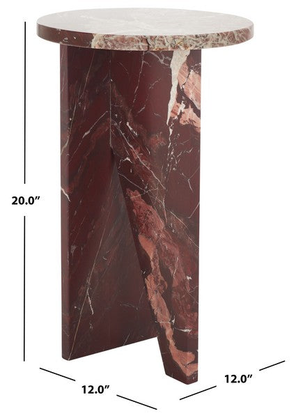 Roero 20 in. Marble Accent Table - Red