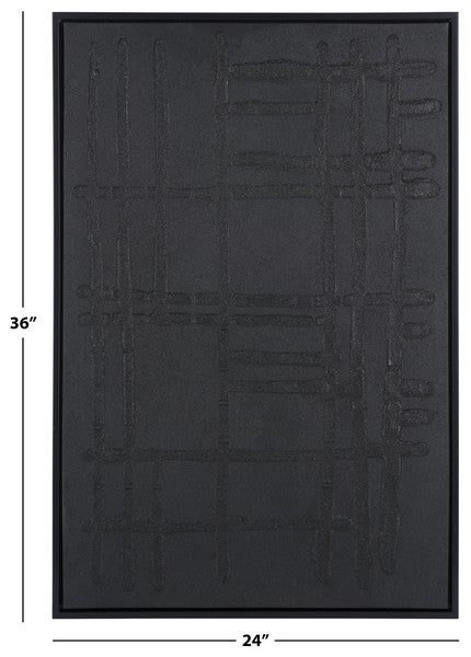 Urban Grid in Black 36 in. Wall Art