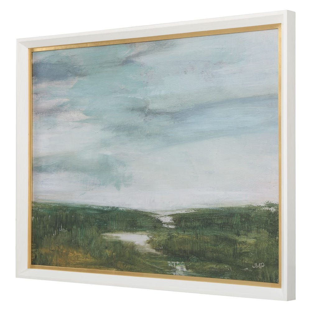 Golden Marsh 43 in. Framed Print