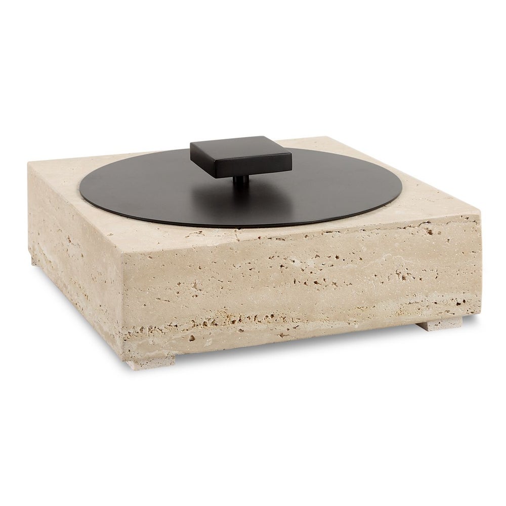 Tinella Square Travertine Box