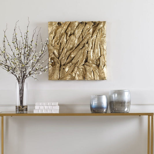Sirolo 24 in. Teak Branches Wall Decor - Gold