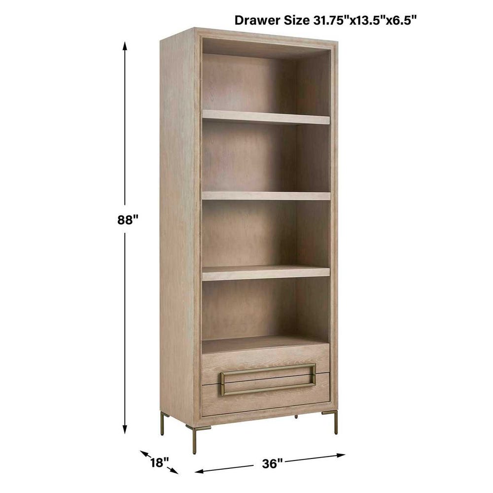 Reghena 88 in. Oak Veneer Etagere
