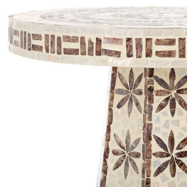 Nuchis 22 in. Capiz Shell Accent Table