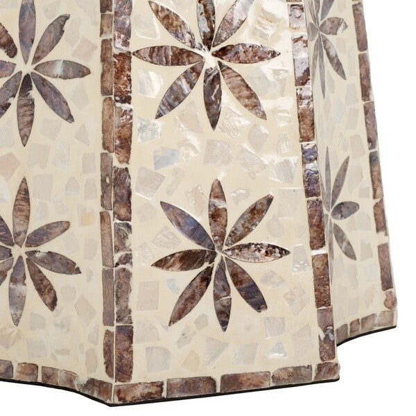 Nuchis 22 in. Capiz Shell Accent Table