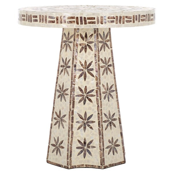 Nuchis 22 in. Capiz Shell Accent Table