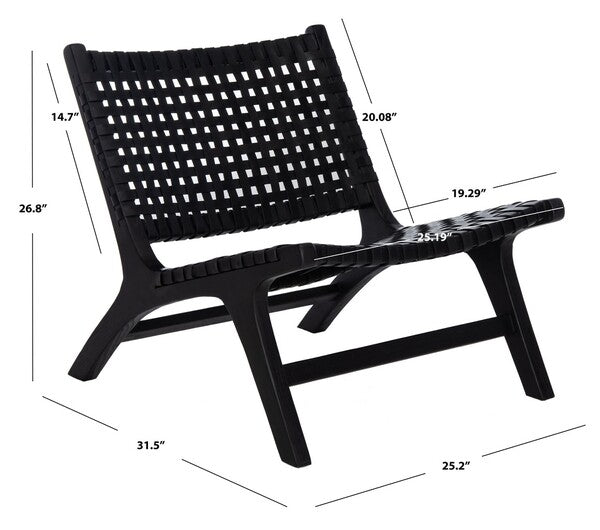 Blair Leather Accent Chair - Black