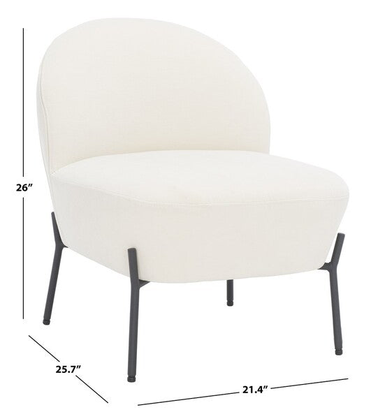 Gandino Velvet Accent Chair - Cream