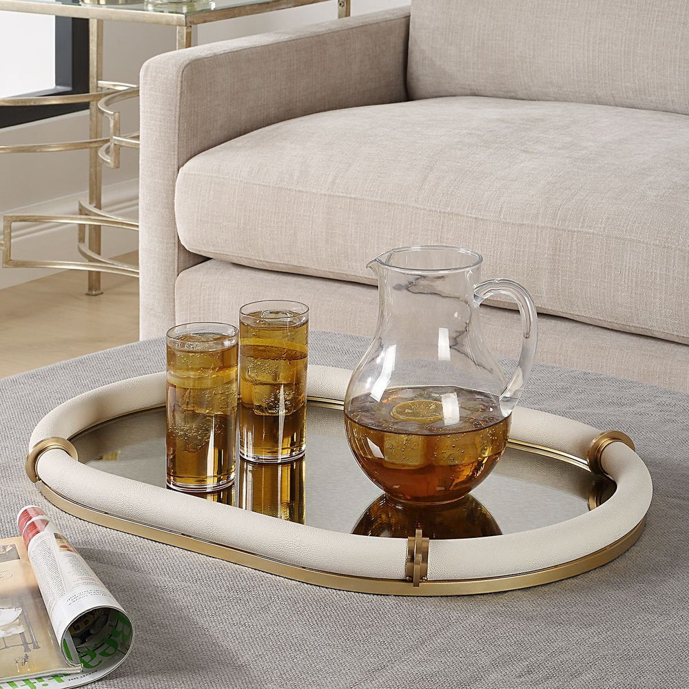 Matera Oval Mirrored Tray