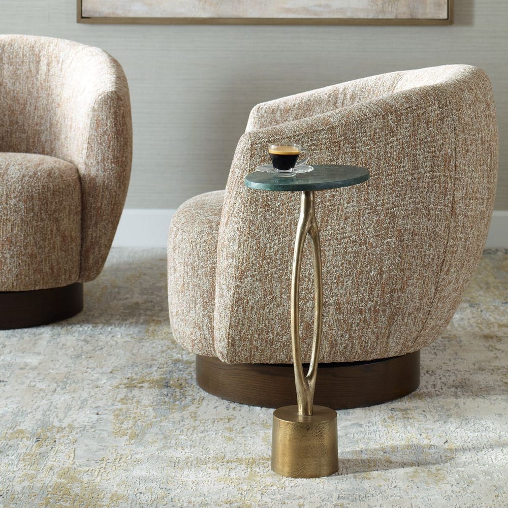 Revine 24 in. Marble Top Accent Table