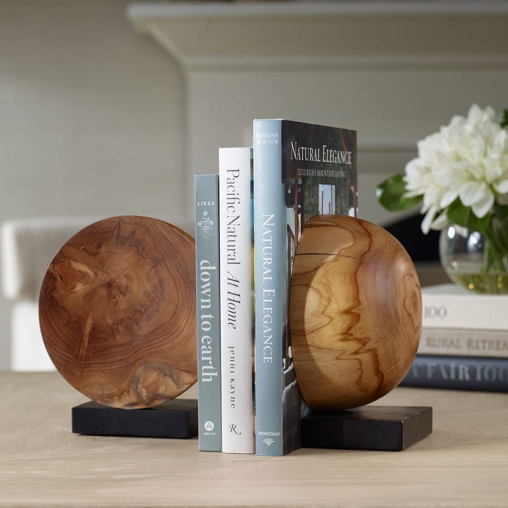 Sorrento Teak Wood Bookends - Set of 2