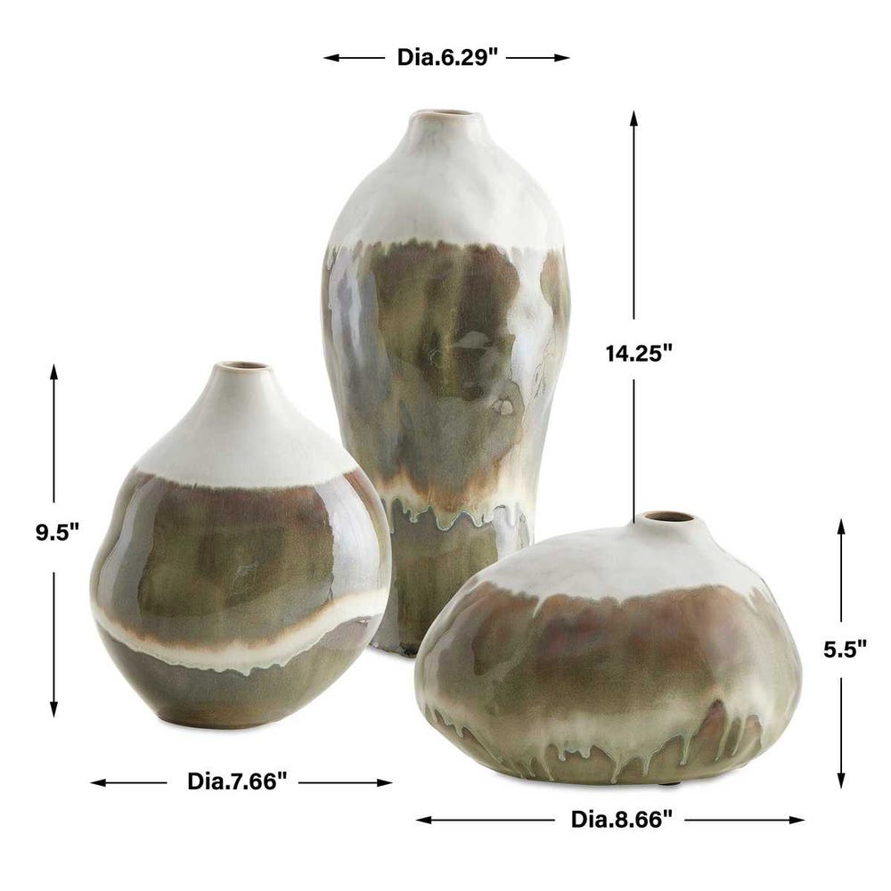 Faedis Ceramic Outdoor Vases - Set of 3